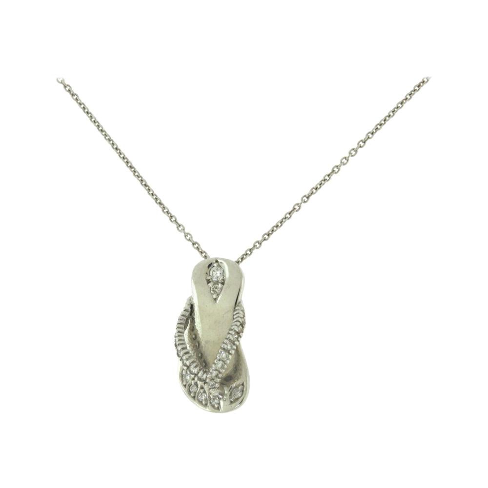 Roberto Coin, collier pendentif "Tiny Treasures" Flip Flop en or avec diamants et rubis