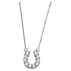 Roberto Coin Tiny Treasures Diamond Horseshoe Pendant Necklace in 18 Karat Gold
