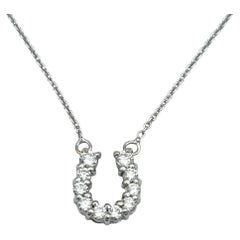 Roberto Coin Tiny Treasures Diamond Horseshoe Pendant Necklace in 18 Karat Gold