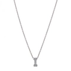 Roberto Coin Tiny Treasures Diamond Initial I Necklace WhiteGold 18k Mono Letter