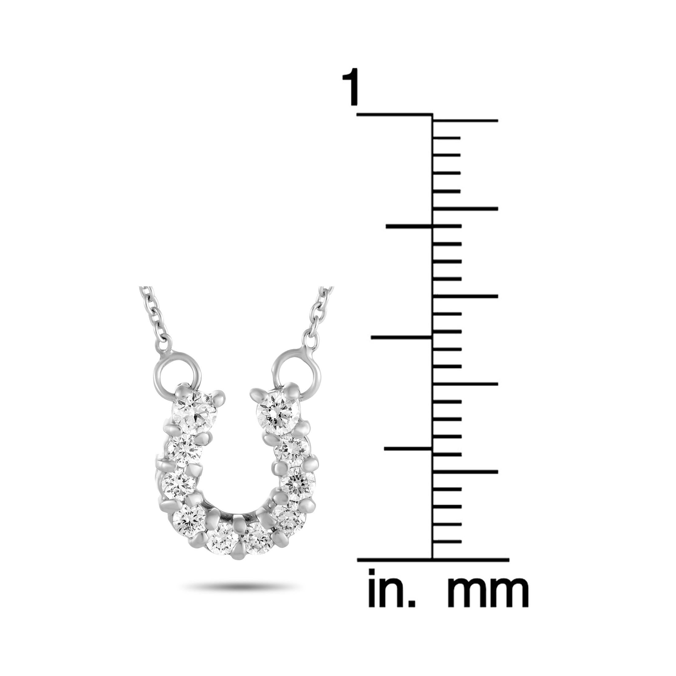 Women's Roberto Coin Tiny Treasures Horseshoe 18 Karat Gold Diamond Pendant Necklace