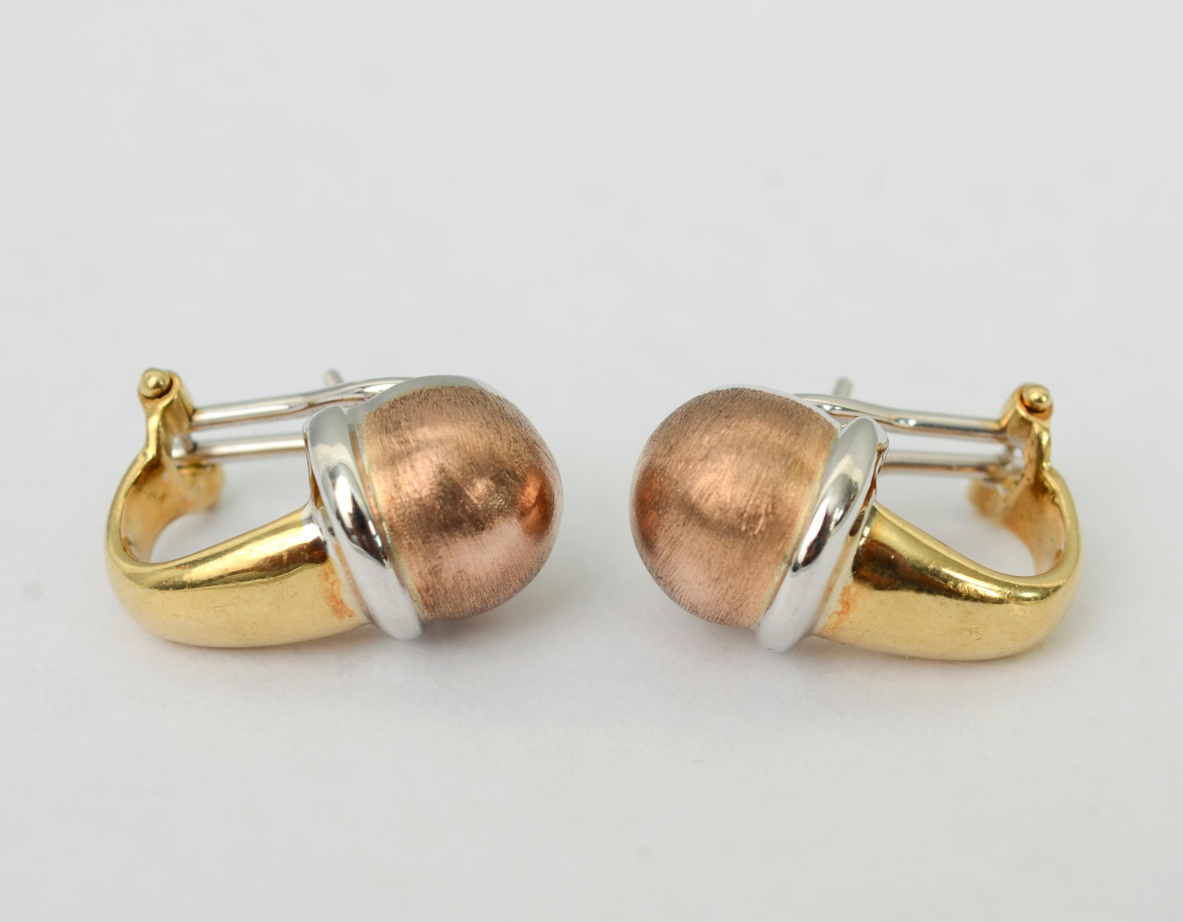 Modern Roberto Coin Tricolor Gold Earrings