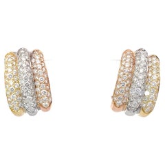Roberto Coin Dreireihige Diamant-Ohrringe 18K Roségold/Weiß/Gelbgold
