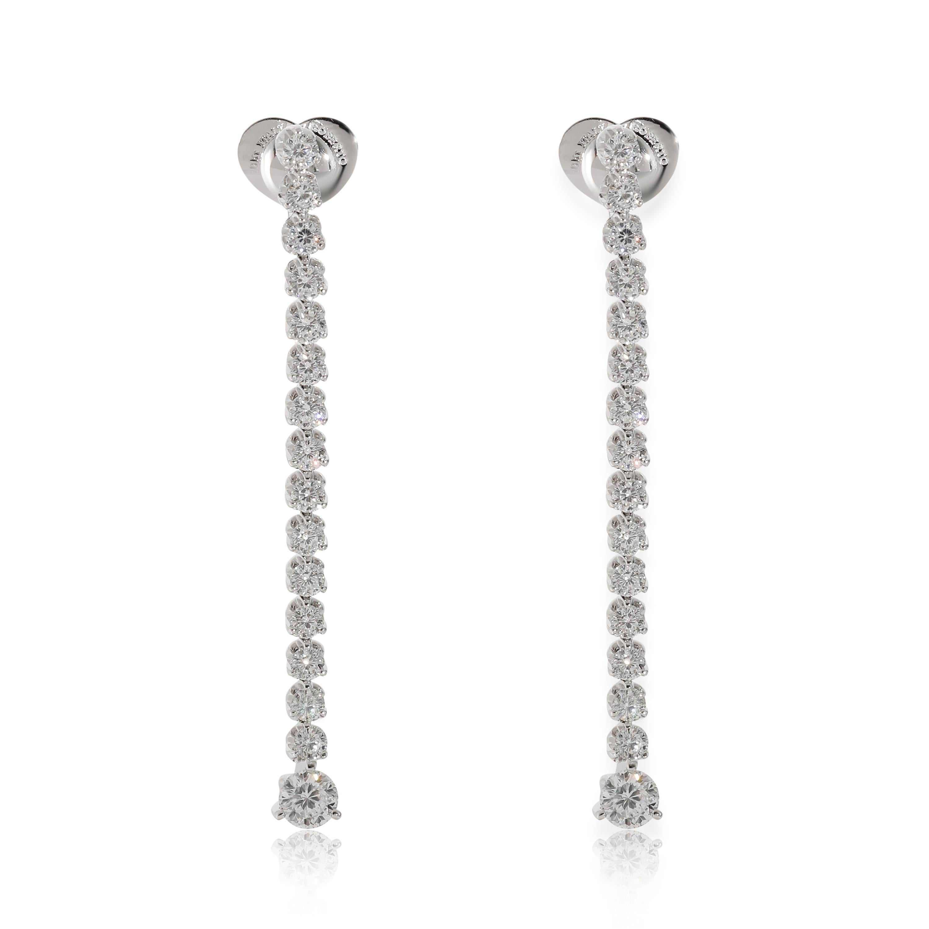 Roberto Coin Tulip Duster Drop Diamond Earrings in 18k White Gold 4.23 CTW In Excellent Condition For Sale In New York, NY