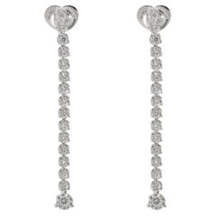 Roberto Coin Tulip Duster Drop Diamond Earrings in 18k White Gold 4.23 CTW