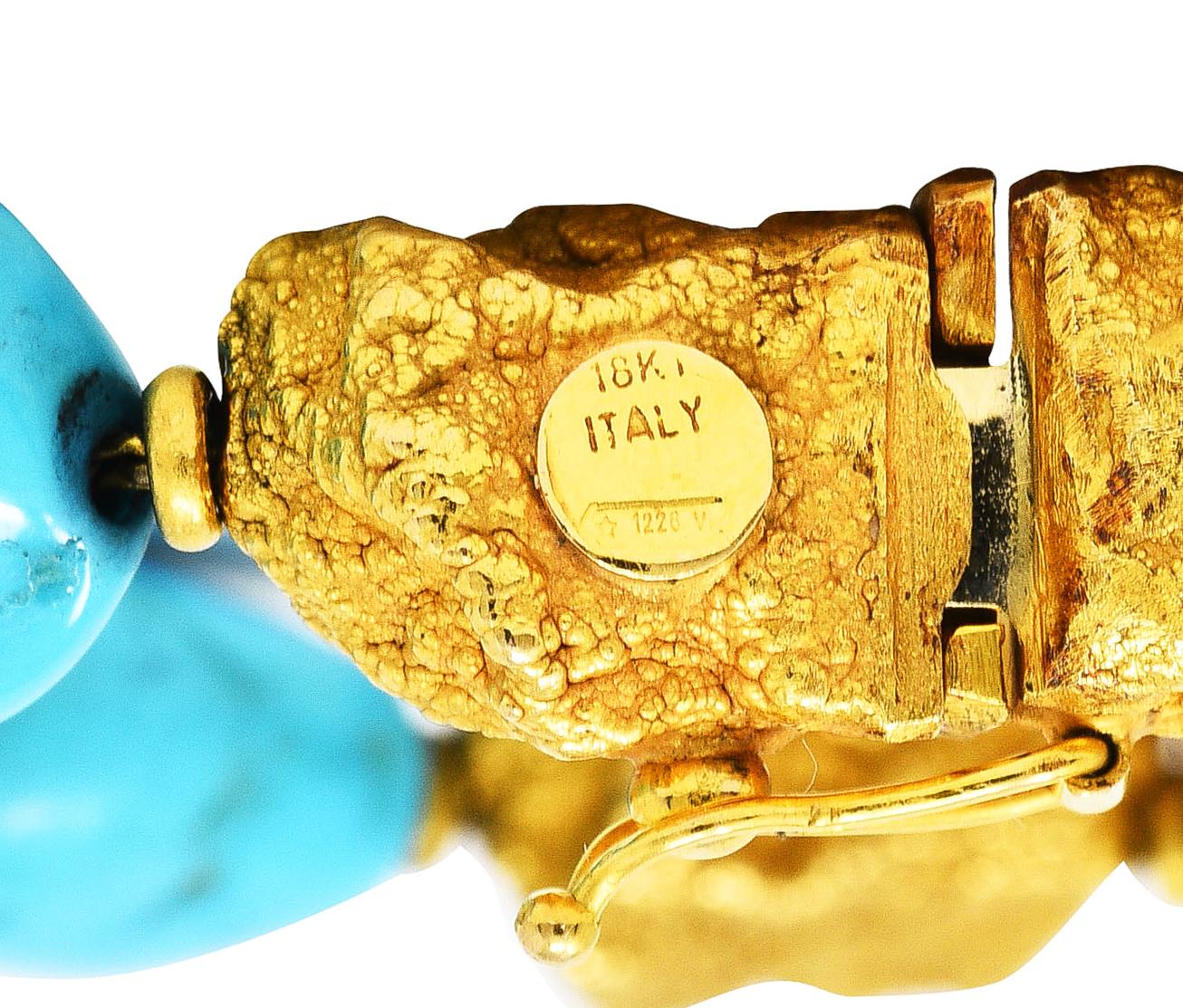 Roberto Coin Turquoise 18 Karat Gold Italian Nugget Bead Bracelet 1