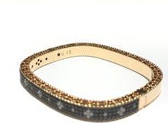 Roberto Coin Venetian Bangle in 18k pink gold with 1.85 carat black and white