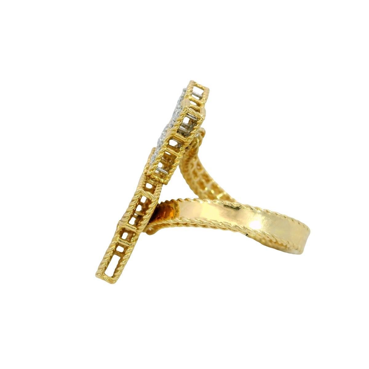Roberto Coin Anillo Bypass Flor Princesa Veneciana con Diamantes Oro Amarillo de 18 K

Realizado en lujoso oro amarillo de 18 quilates, este anillo presenta una armoniosa mezcla de nácar y diamantes. En su centro hay aproximadamente 3,0 quilates de