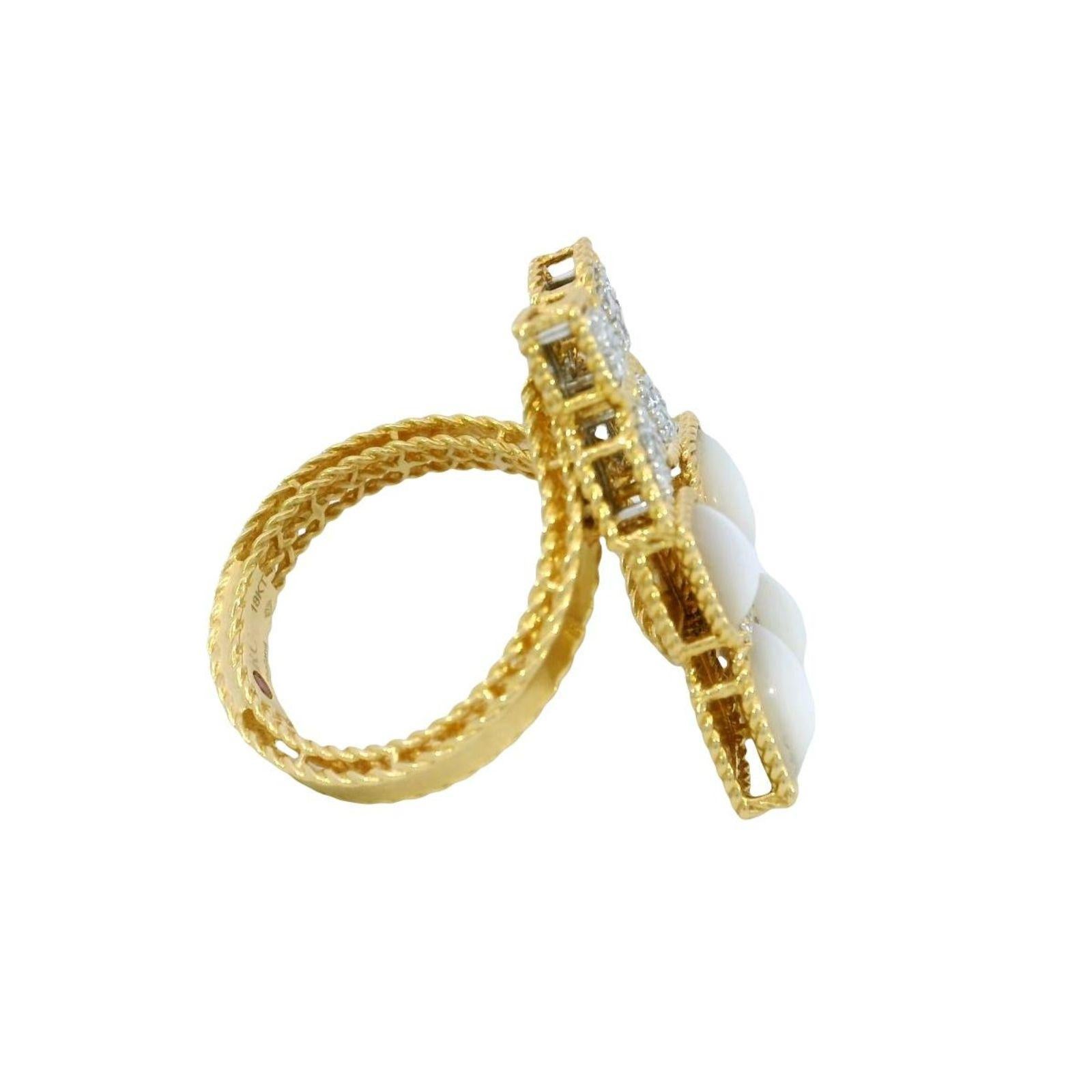 De las mujeres Roberto Coin Anillo Bypass Flor Princesa Veneciana con Diamantes Oro Amarillo de 18 K en venta