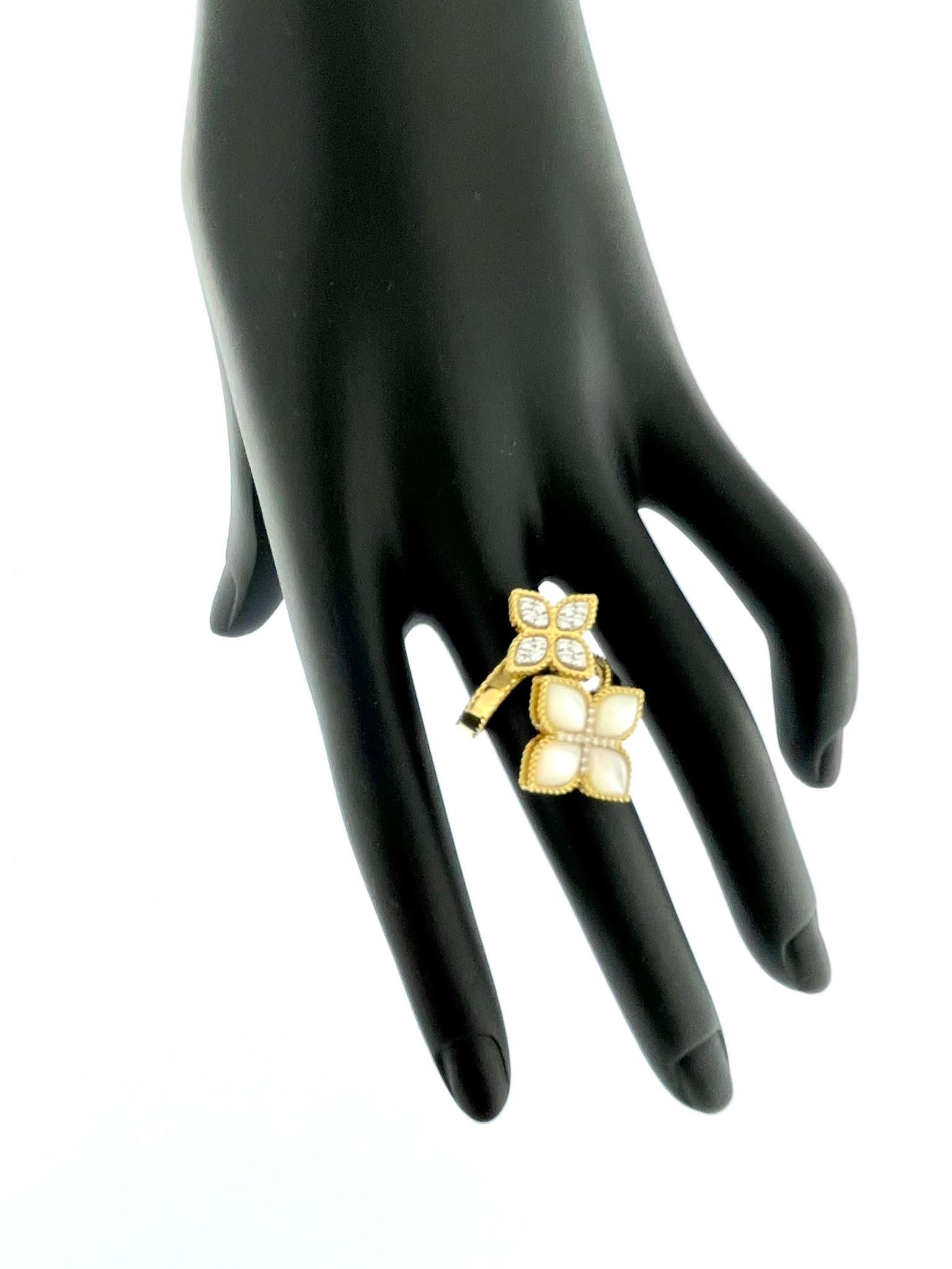 Modern Roberto Coin Venetian Princess Diamonds Bypass Ring