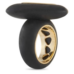 Roberto Coin Vermeil Yellow Gold Plated Silver and Wood Diamond Ring
