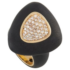 Roberto Coin Vermeil Yellow Gold Plated Silver and Wood Diamond Ring