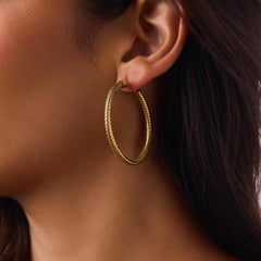 Roberto Coin vintage 18k yellow gold hoop earrings