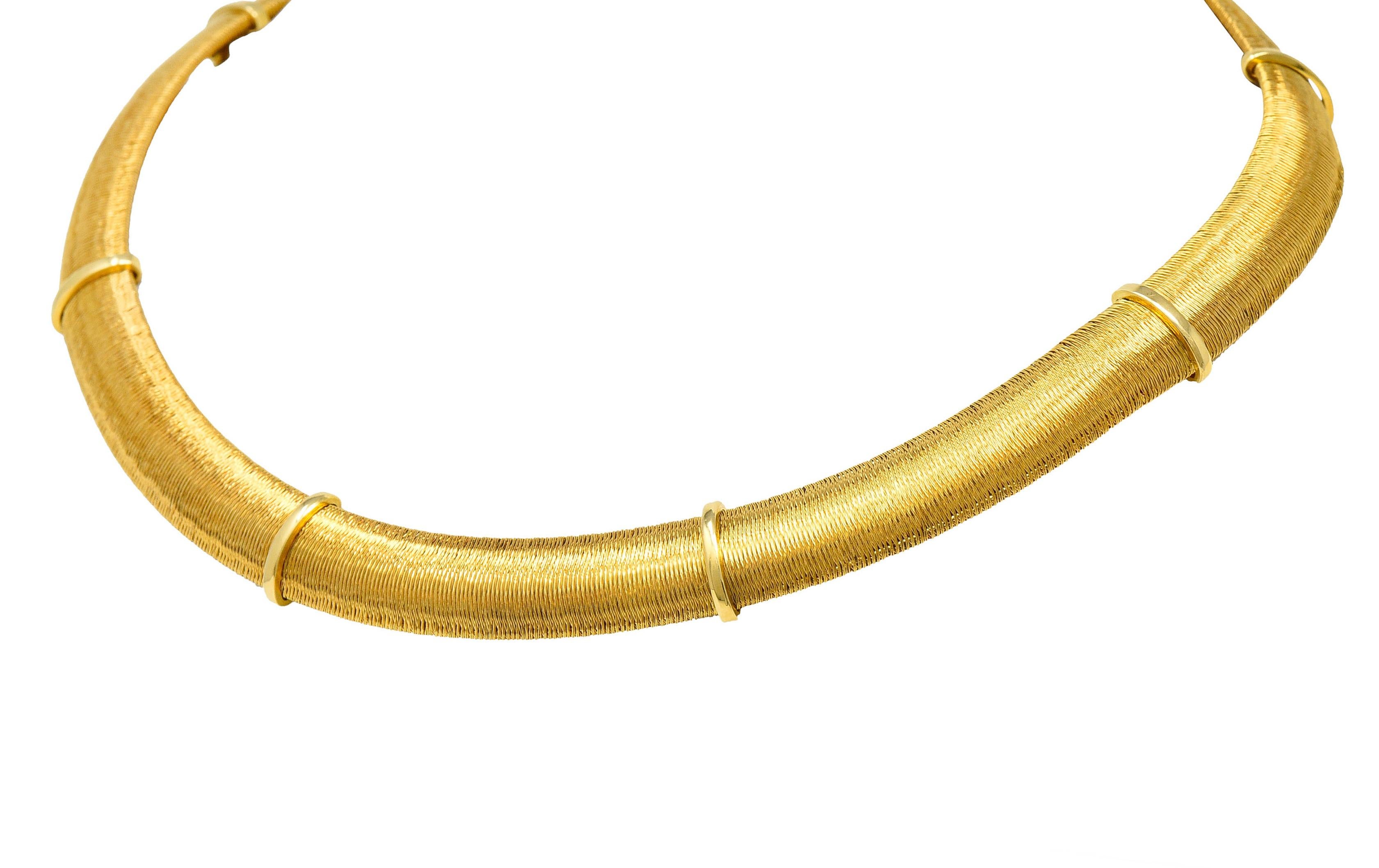 Contemporary Roberto Coin Vintage Italian 18 Karat Yellow Gold Woven Collar Necklace