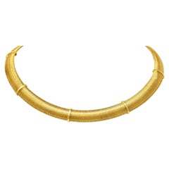 Roberto Coin Vintage Italian 18 Karat Yellow Gold Woven Collar Necklace