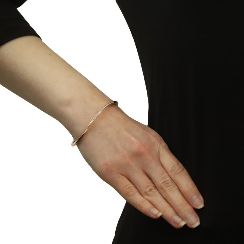Taglio a rosa Roberto Coin Bracciale a onda con diamanti curvi 6 3/4