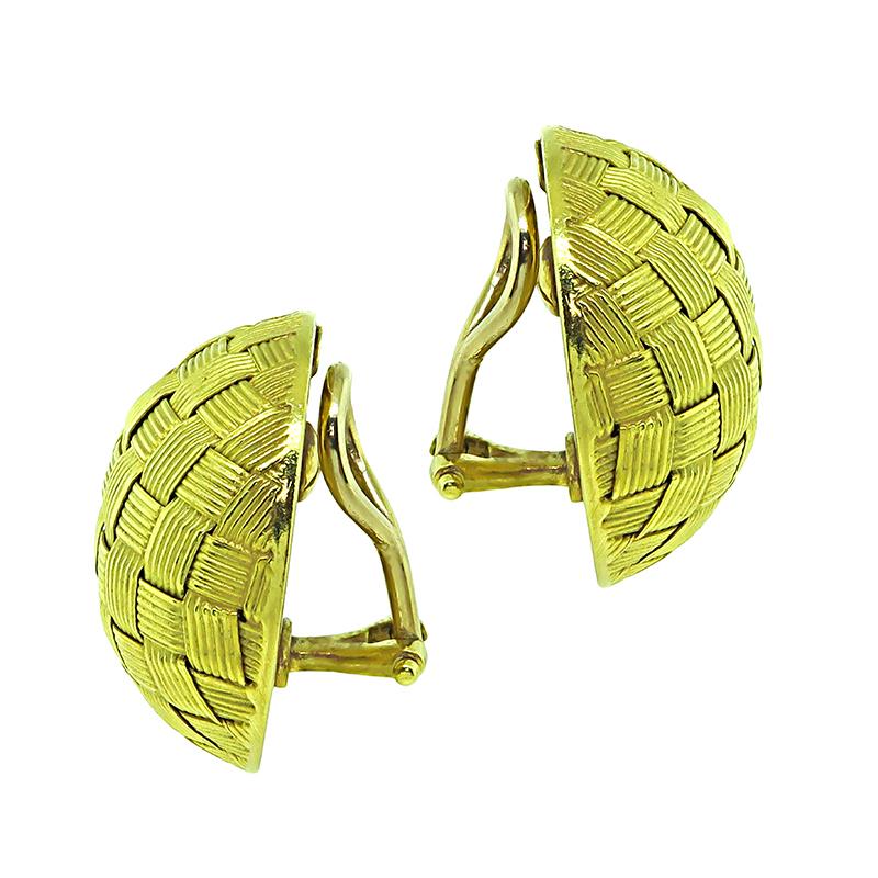 Roberto Coin Weave Earrings In Good Condition For Sale In New York, NY