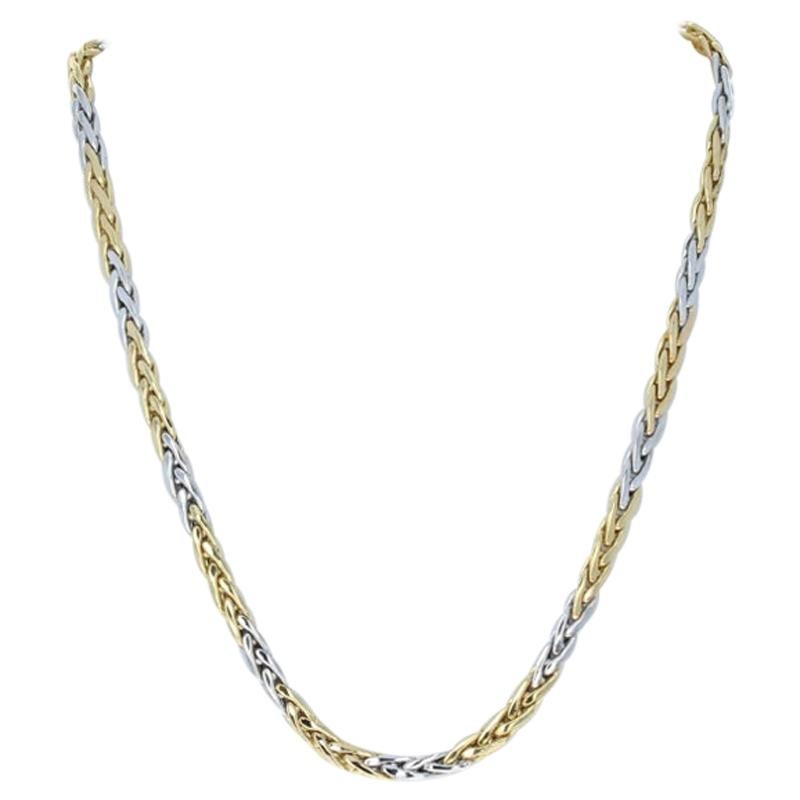 Roberto Coin Wheat Chain Necklace, 18k Yellow and White Gold Sapphire Cabochons