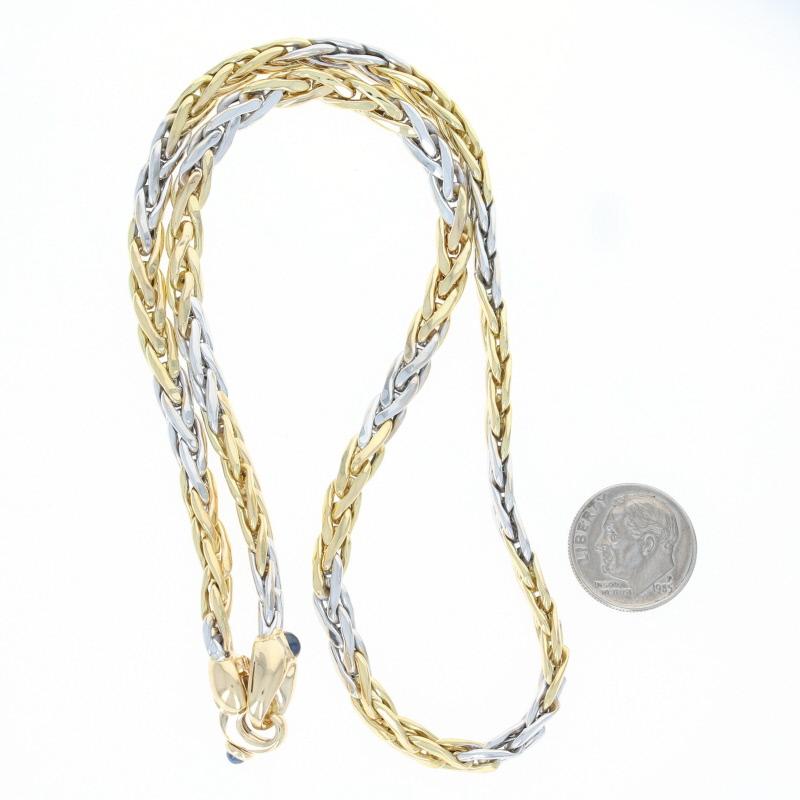 Roberto Coin Wheat Chain Necklace, 18k Yellow and White Gold Sapphire Cabochons 1