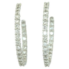 Vintage Roberto Coin White Gold and Diamond Hoop Earrings
