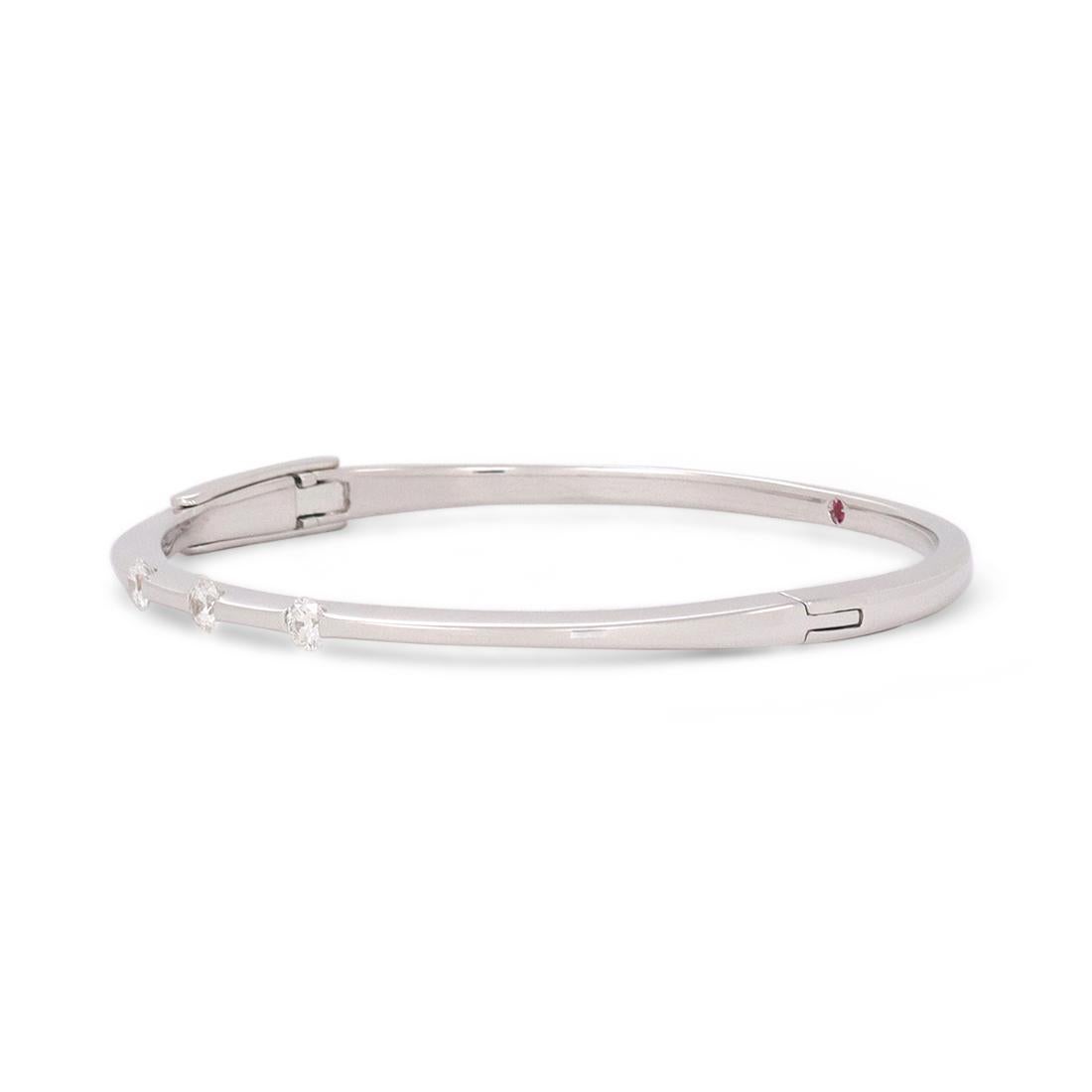 Brilliant Cut Roberto Coin White Gold Classica Parisienne Bangle