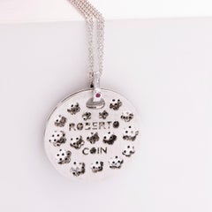 Roberto Coin White Gold, Diamond, Black Diamond, and Ruby Fantasia Necklace