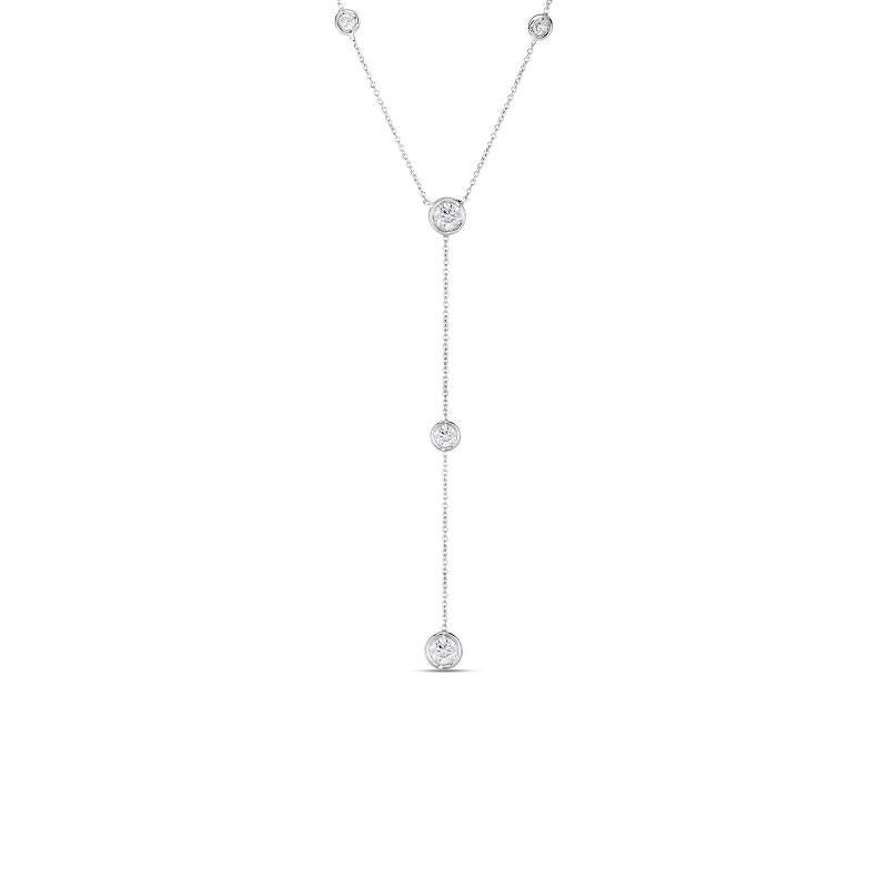 Roberto Coin Five Bezel Set Diamond Station ‘Y’ Necklace
18KT White Gold
Diamonds 0.7 total carat weight
5300014AWCHX0


