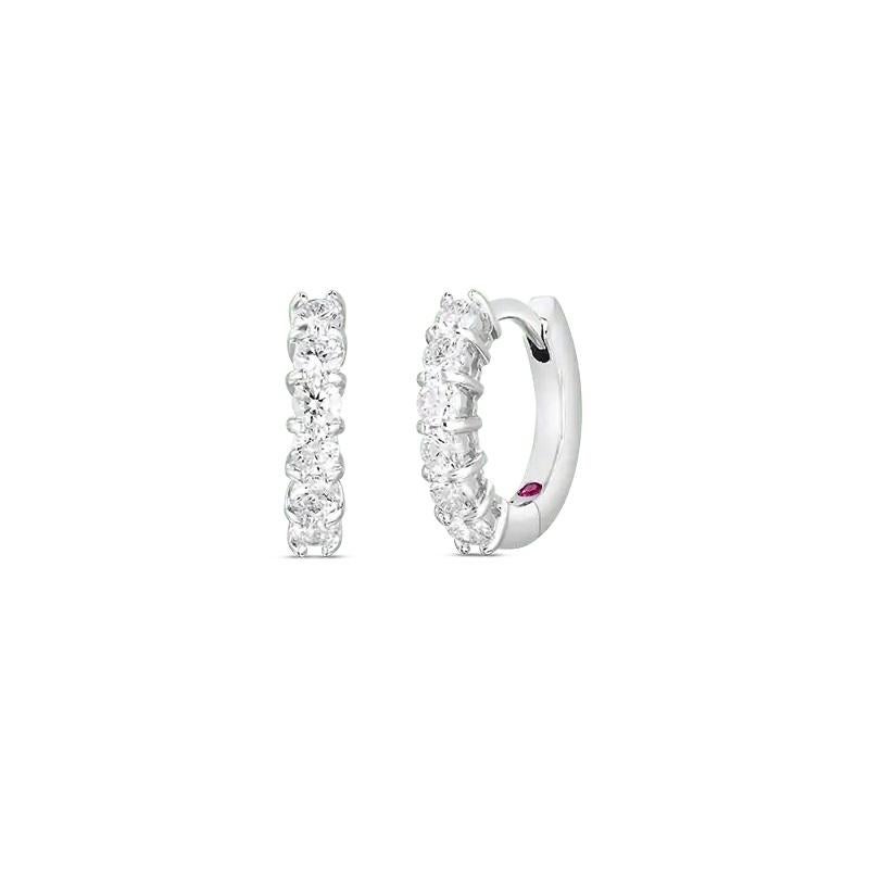 Roberto Coin Huggy Earrings with Diamonds
18kt White Gold 
Approx. 0.70 total carat weight
15mm
001897AWERX0

