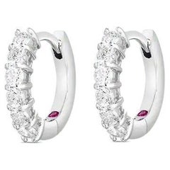 Roberto Coin White Gold Huggy Earring with Diamonds 001897AWERX0