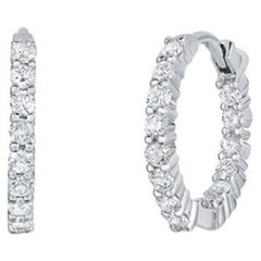 Roberto Coin White Gold Inside Out Diamond Hoop Earrings .75ctw 001447AWERX0