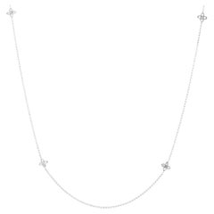 Roberto Coin White Gold Love By The Inch 4 Station Flower Necklace 7773318AW23X