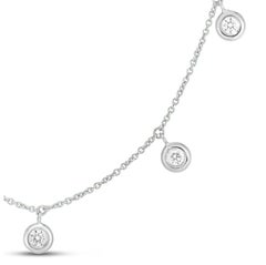 Roberto Coin White Gold Seven Diamond Drop Station Necklace 530011AWCHX0