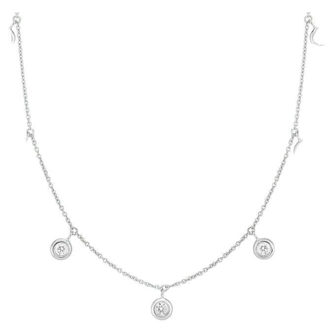 Roberto Coin White Gold Seven Diamond Drop Station Necklace 530011AWCHX0 For Sale