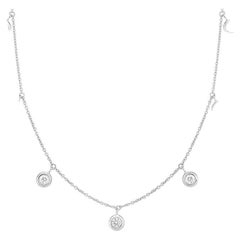 Roberto Coin White Gold Seven Diamond Drop Station Necklace 530011AWCHX0