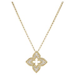 Roberto Coin Yellow Gold 0.15Ct Diamond Venetian Princess Necklace 8883383AYCHX