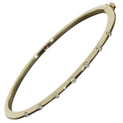 Roberto Coin Yellow Gold 0.49 Carat Round Diamond Bangle Bracelets