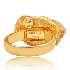 Roberto Coin Yellow Gold 18 Karat Textured Nugget Ring