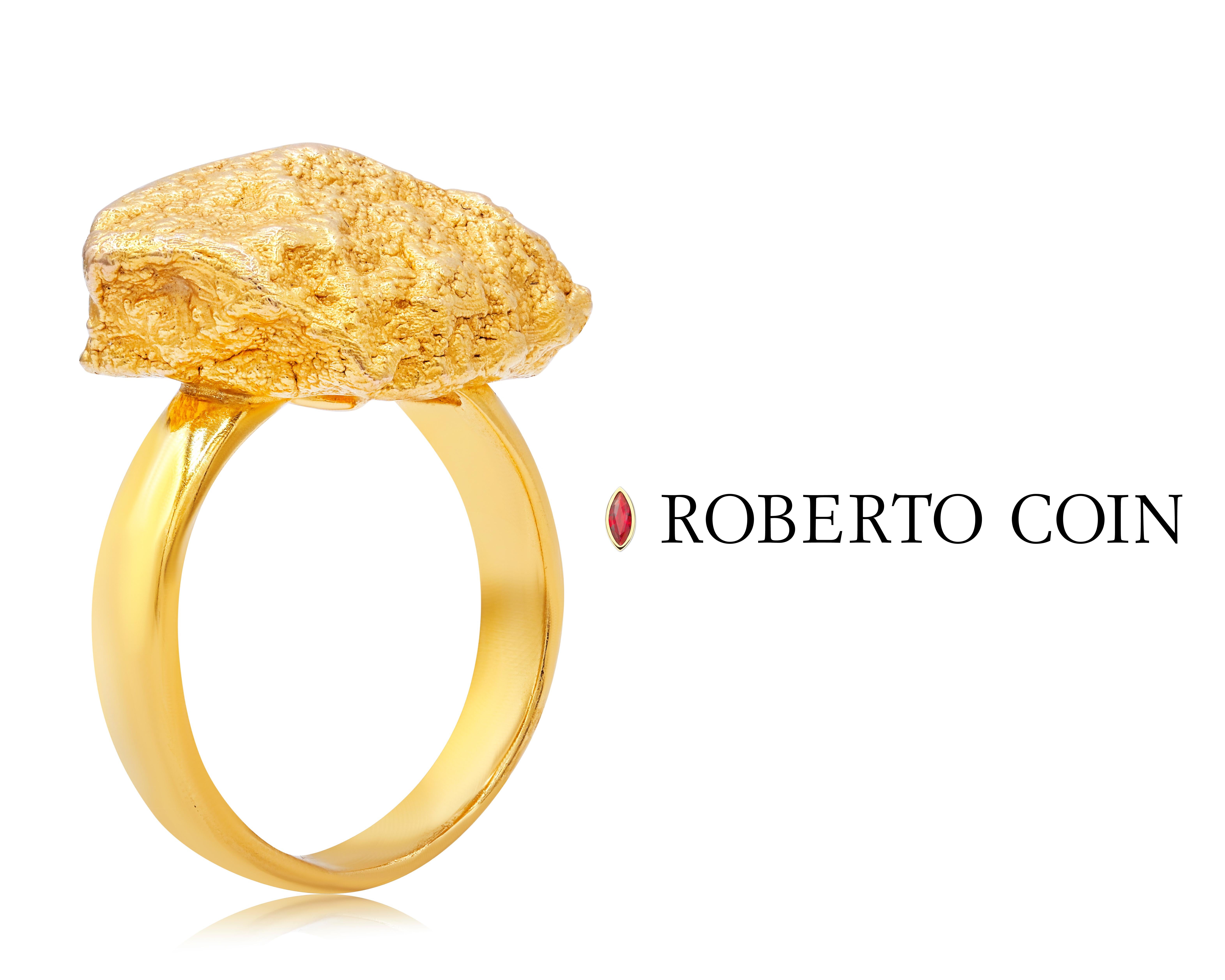 gold nugget coin ring