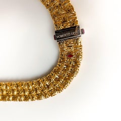 Roberto Coin Yellow Gold Appassionata Three-Row Collar Woven Link Necklace