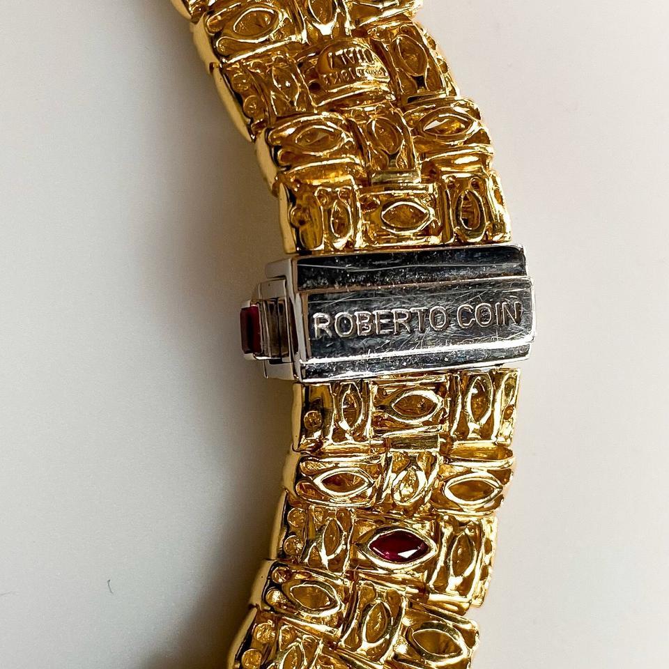 Modern Roberto Coin Yellow Gold Appassionata Three-Row Collar Woven Link Necklace