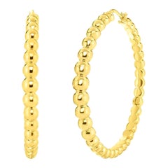 Roberto Coin Yellow Gold Bead Hoop Earring 6740584AYER0