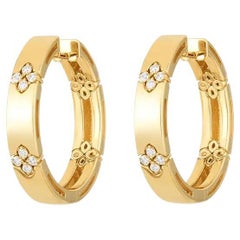 Roberto Coin Yellow Gold Diamond Flower Hoop Earring 8882991AYERX