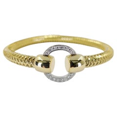 Roberto Coin Yellow Gold & Diamond Primavera Flexible Bangle Bracelet
