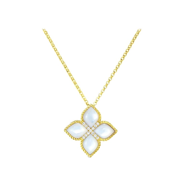 Roberto Coin Gelbgold Perlmutt-Halskette 8882433AY18MX im Angebot