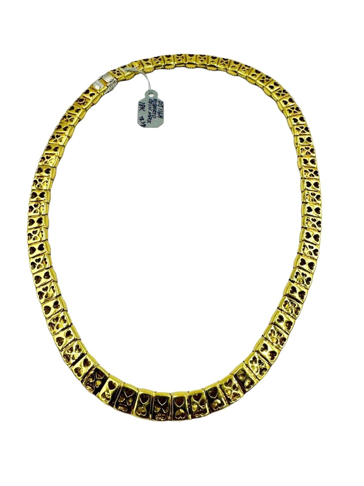 Contemporain Roberto Coin Collier cannelé en or jaune en vente