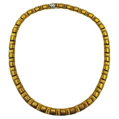 Roberto Coin Gelbgold geriffelte Halskette