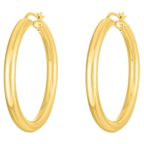 Roberto Coin Yellow Gold Hoop Earring 6740618AYER0 For Sale