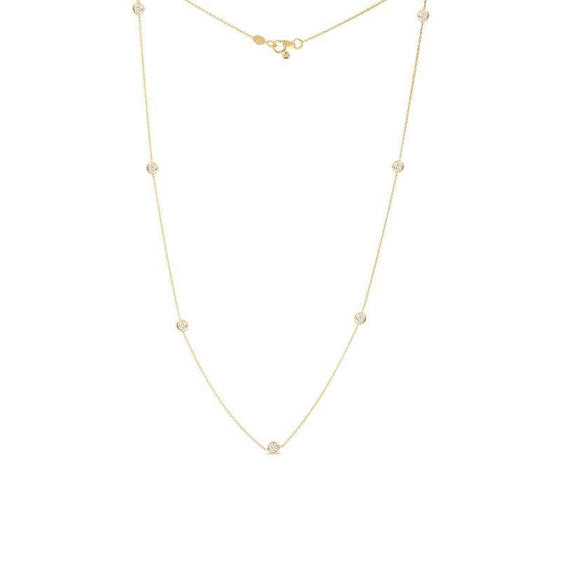 roberto coin diamond station necklace yellow gold