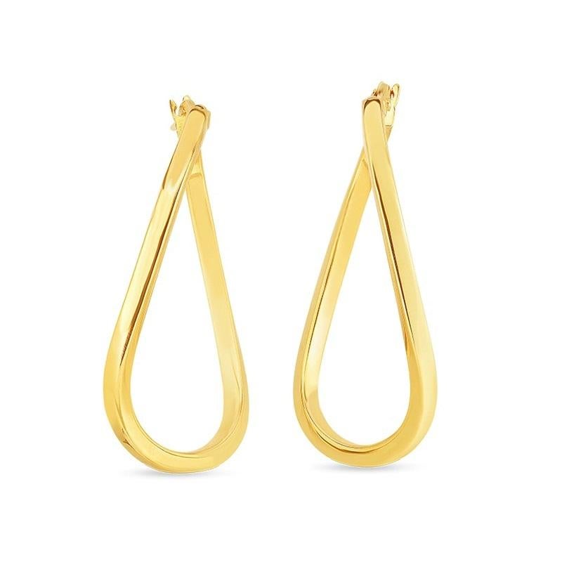 Roberto Coin Yellow Gold Ladies Hoop 556029AYER00 In New Condition In Wilmington, DE