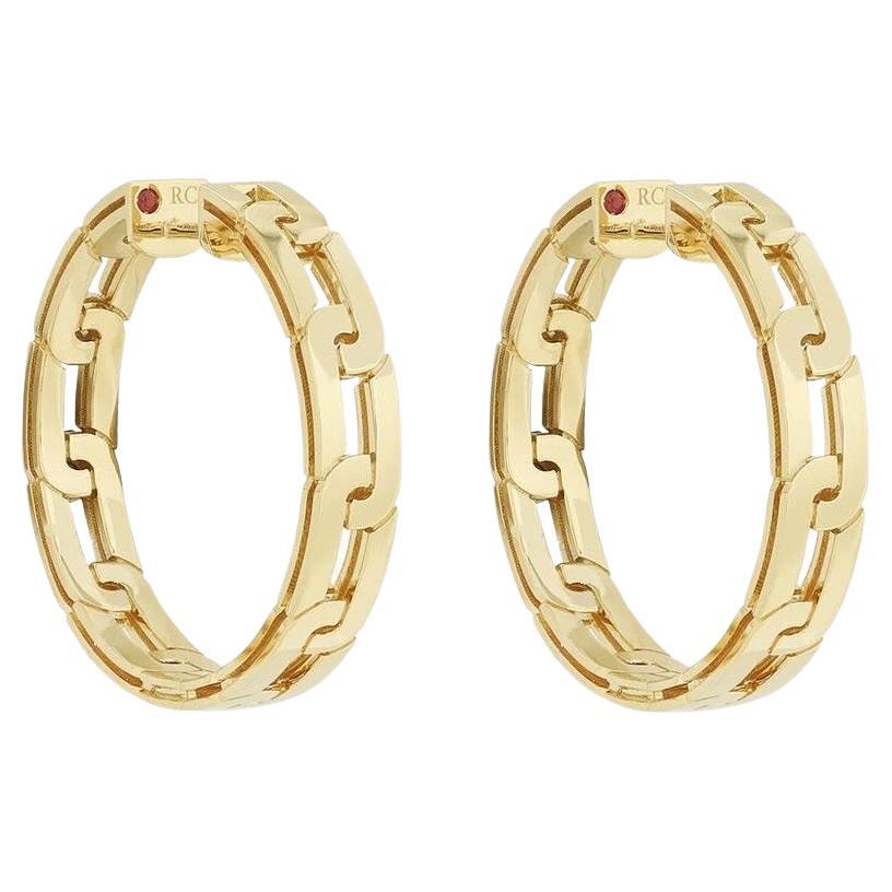 18K YELLOW DESIGNER GOLD GRADUATED THICK DOUBLE HOOP EARRINGS